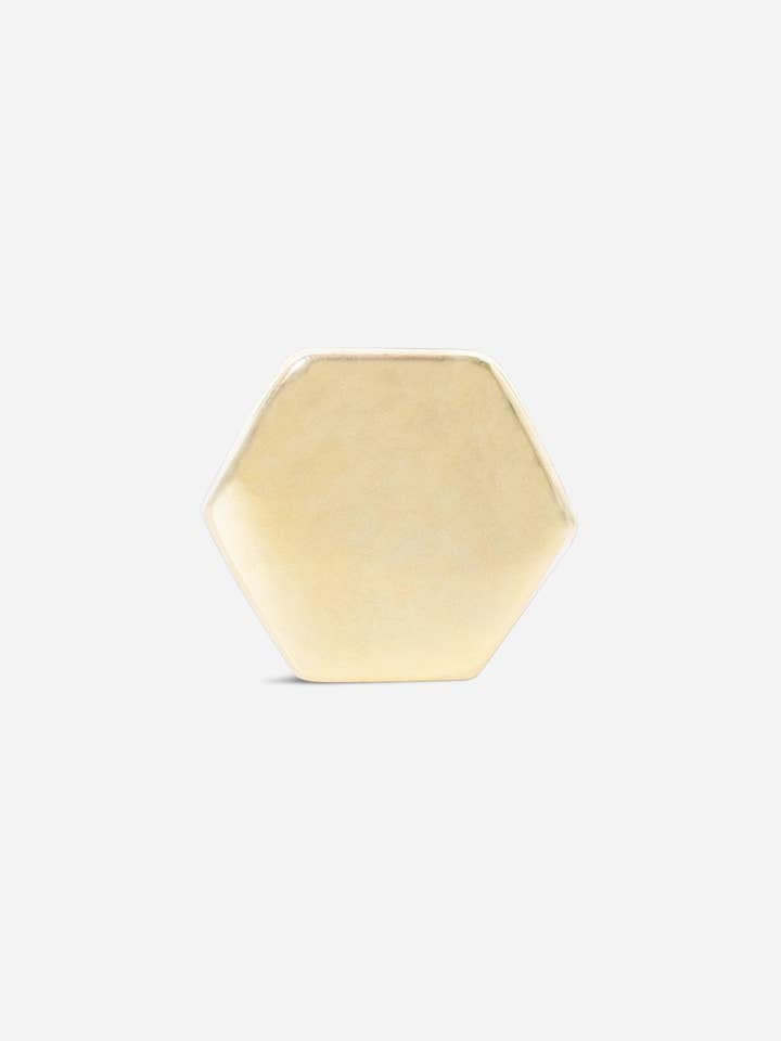 Gold Hexagon Threaded Flat Back Earring | Single for wholesale by Porter Lyons