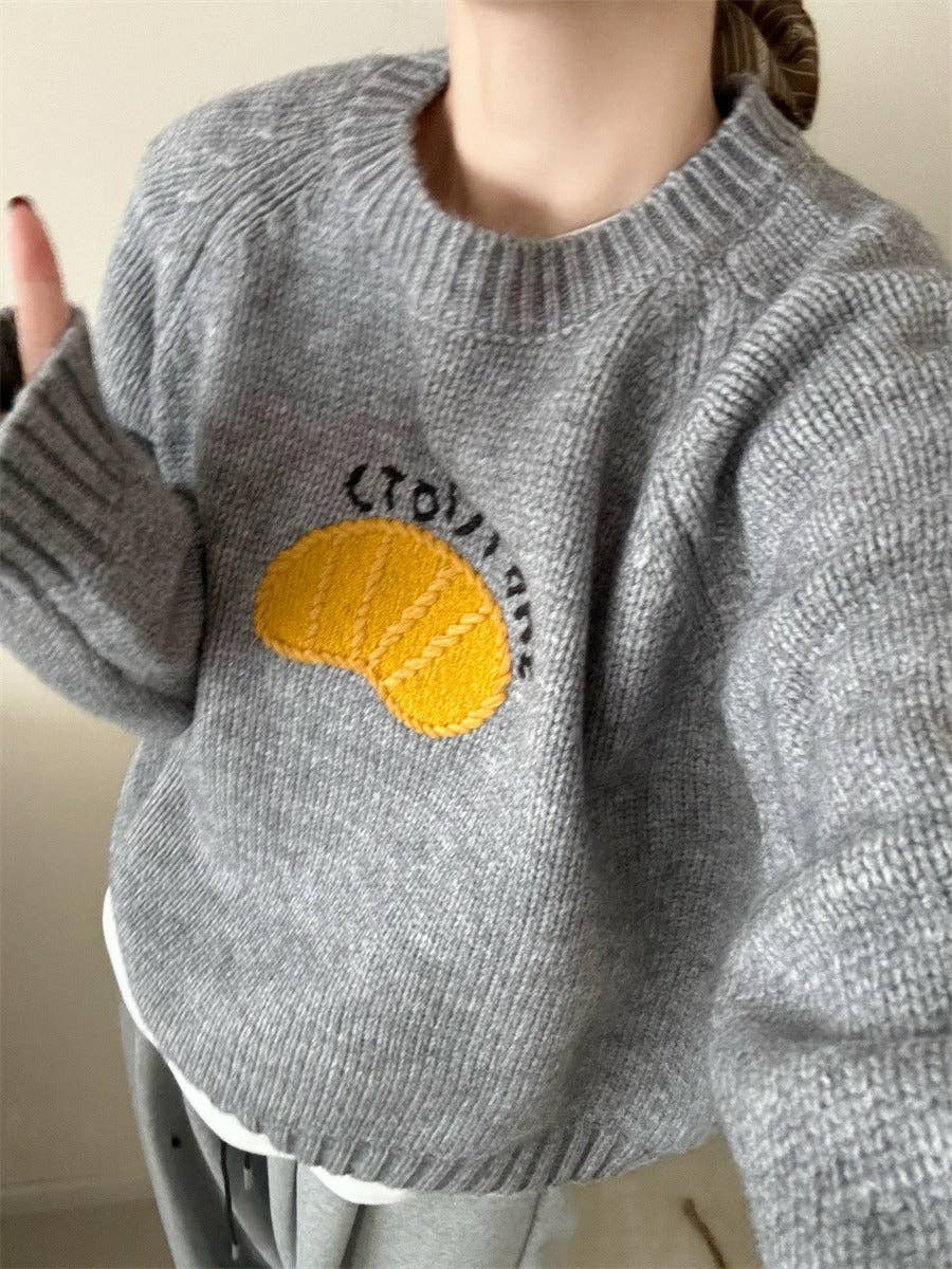 Marayn - Wholesale Knit Sweater - Women's - Cute Korean Style Cartoon Letter Knit Sweater26