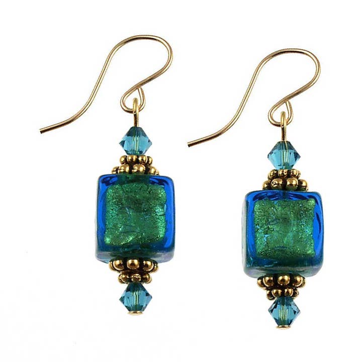 SE-288 Earring Cube Teal We Meet Again for wholesale by Andrea Menghetti