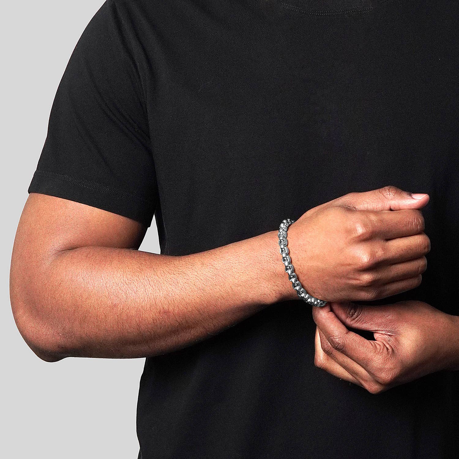 West Coast Jewelry – Engroshandel Armbånd med led og kæde – Invicta Smykker Poleret Boks Kæde Stål Armbånd (8mm) - 9"10