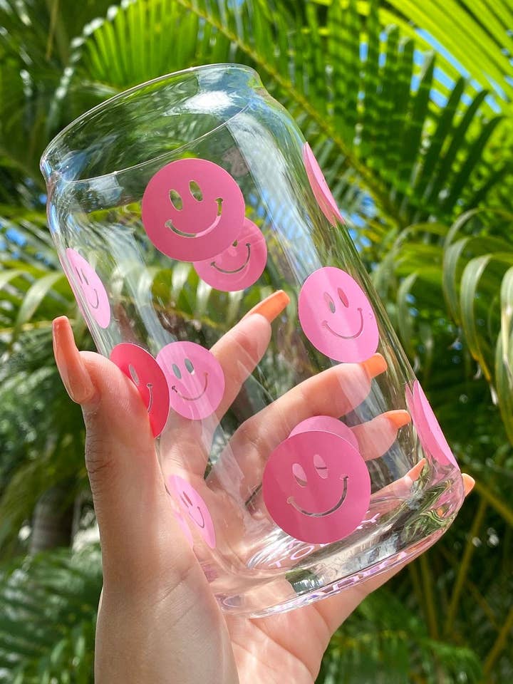 Smiley Face Beer Can Glass for wholesale by Paulakoalaco