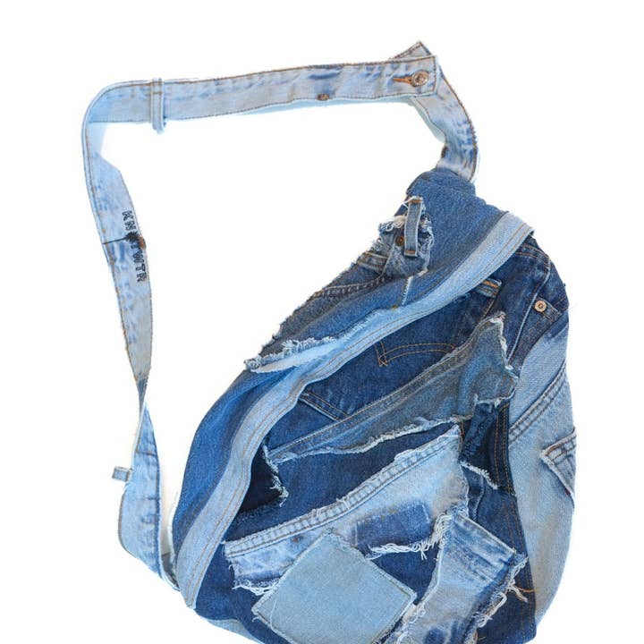 Denim Cross Body Bag for wholesale by KNOTWTR