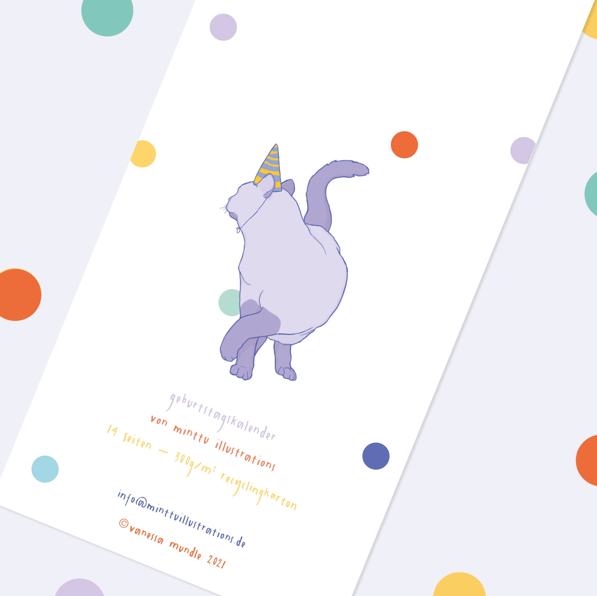 minttu illustrations - Wholesale Calendar - Birthday calendar "grrls & cats"8