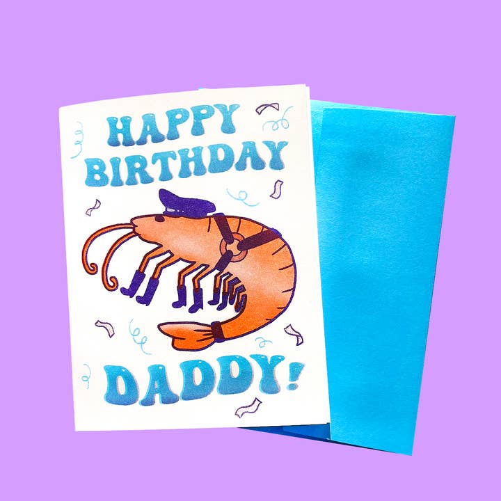 HAPPY BIRTHDAY DADDY - Riso Greeting Card for wholesale by Tamiko Sidore Studio