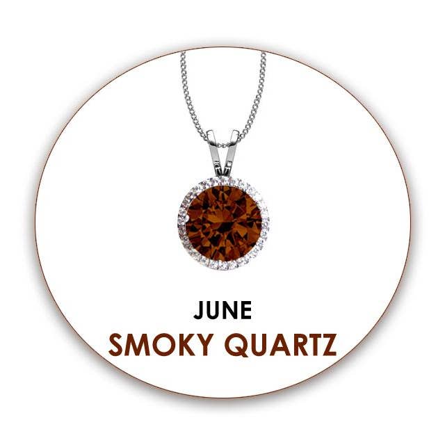 Rundt snit Juni Brun Cubic Zirconia Swarovski halskæde for engroshandel hos Glimmering Handmade