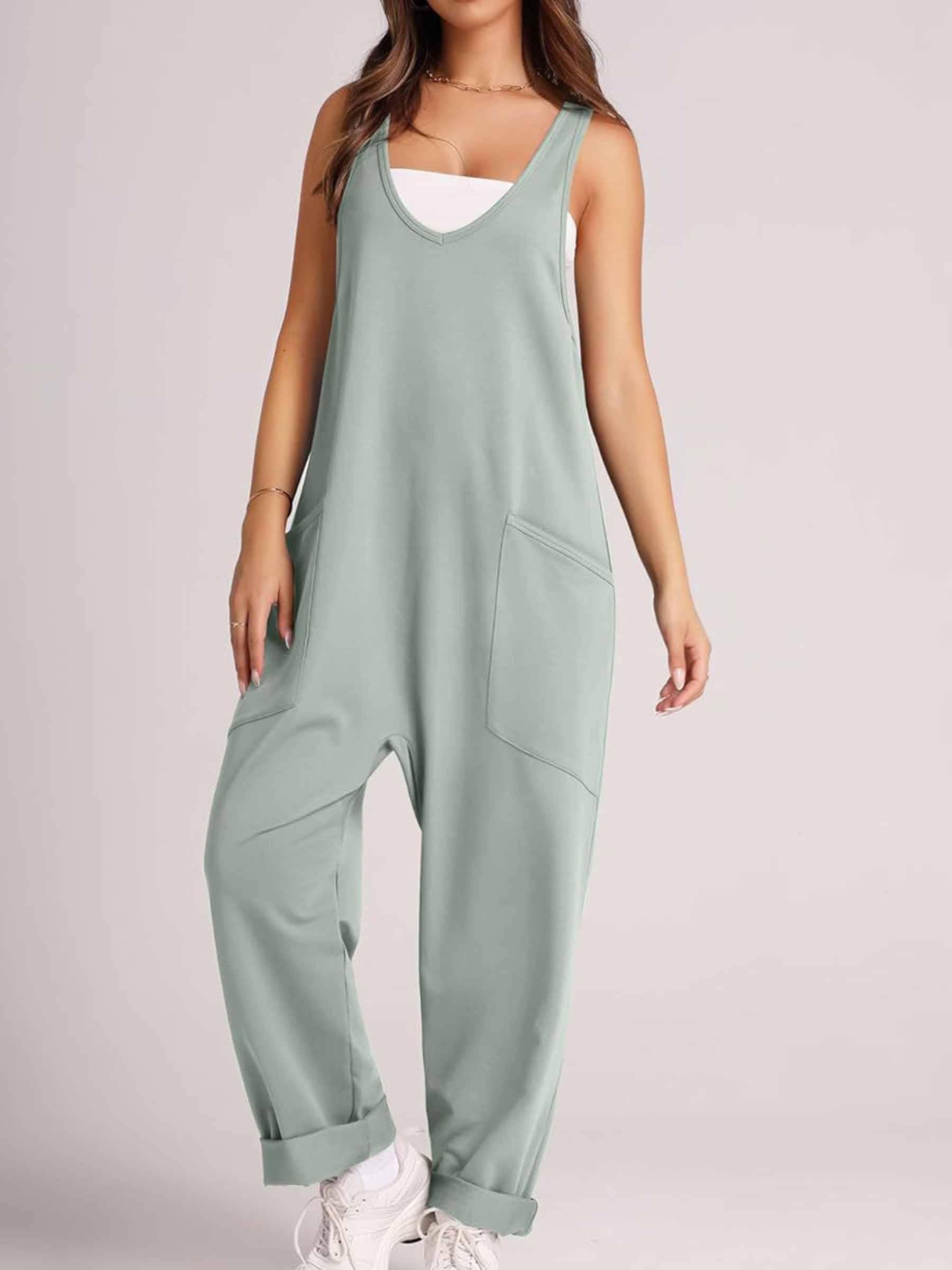 Wholesalesir - Wholesale Jumpsuit - Women's - Pocket Sleeveless Knit Jumpsuit Pants0