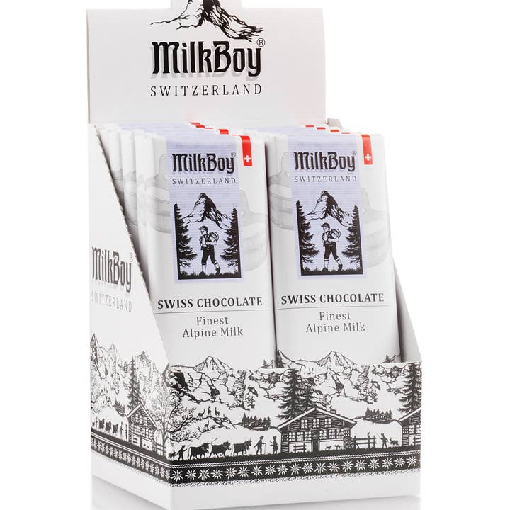 Milkboy Swiss Chocolates - Wholesale Chocolate Bar - Alpine Milk Chocolate Snack Size Bars 1.4oz