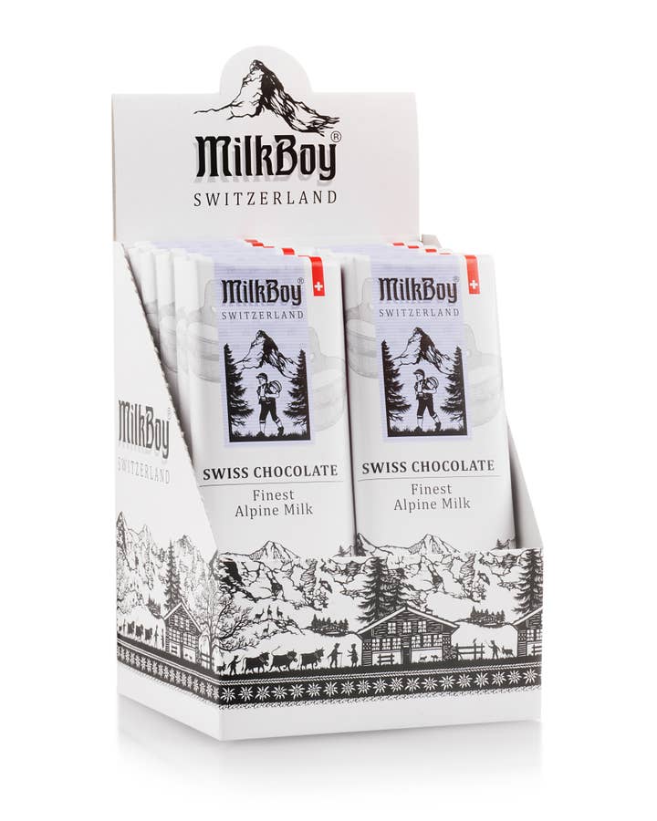 Milkboy Swiss Chocolates - Wholesale Chocolate Bar - Alpine Milk Chocolate Snack Size Bars 1.4oz0