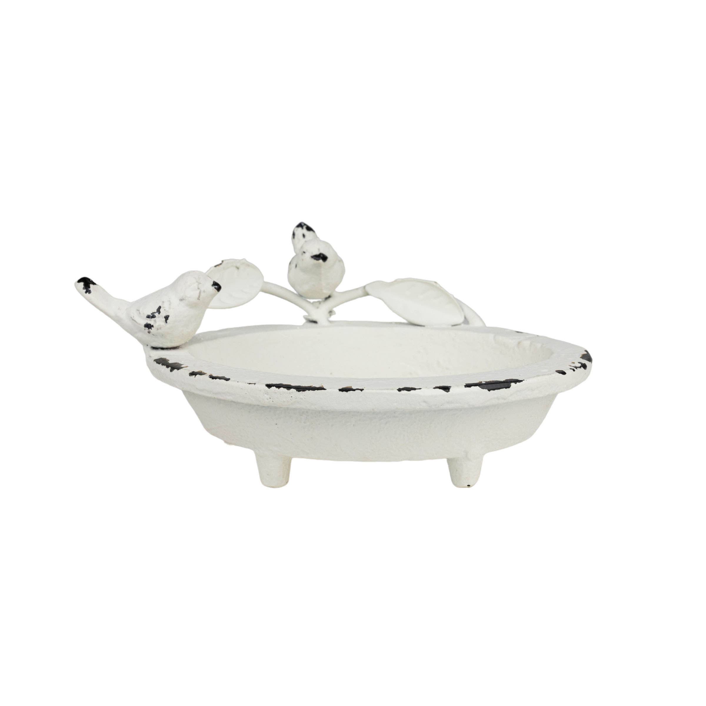 Foreside Home & Garden - Wholesale Bath Soap Dish - Flora Bird Soap Dish White Cast Iron1