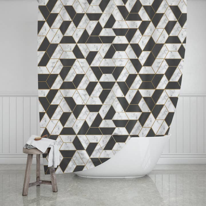 Marmor duschdraperi för wholesale av Potter's Printing