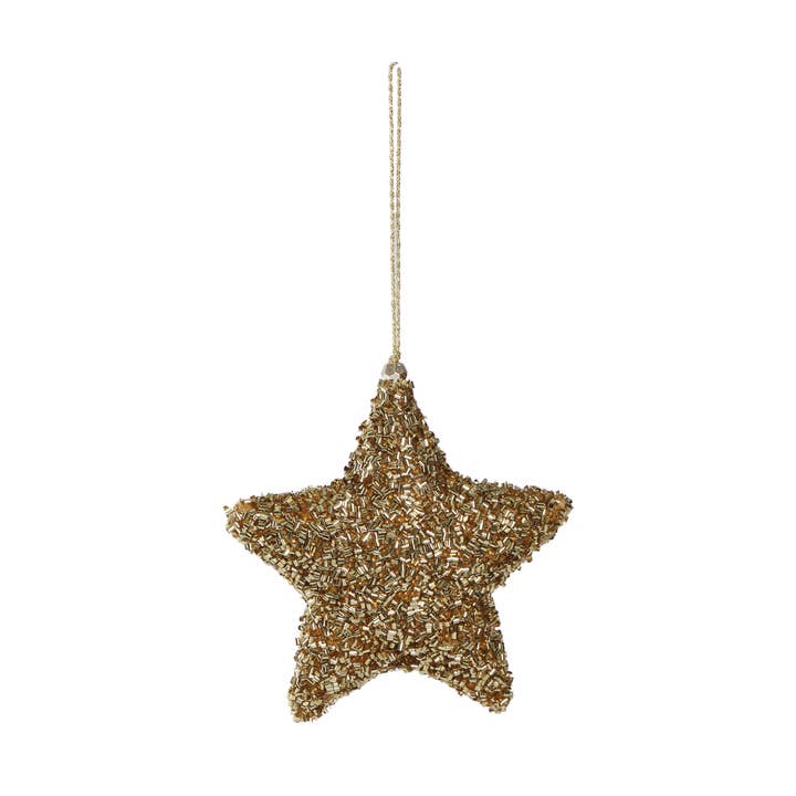 Gold Beaded Star Ornament for wholesale by Vatican Homes