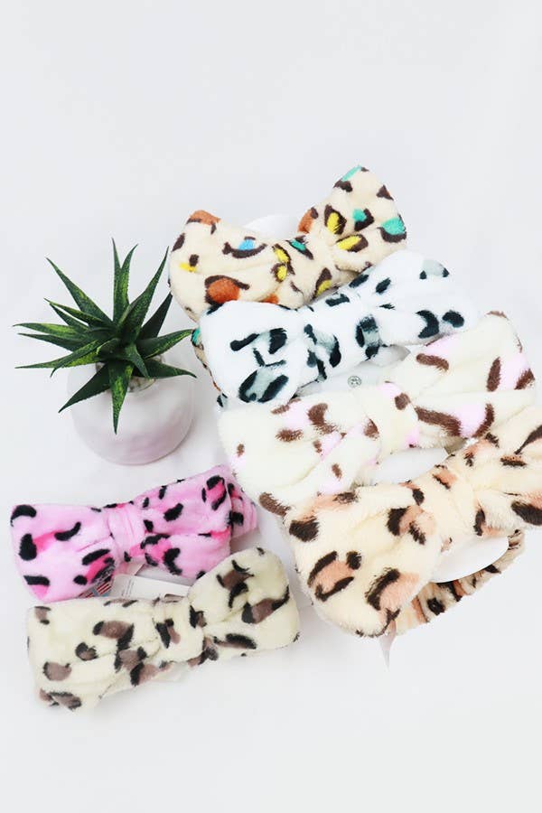 MIX COLOR Leopard Print Shower Headwrap for wholesale on Faire2