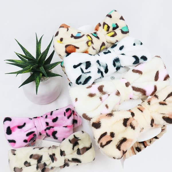 MIX COLOR Leopard Print Shower Headwrap for wholesale on Faire2