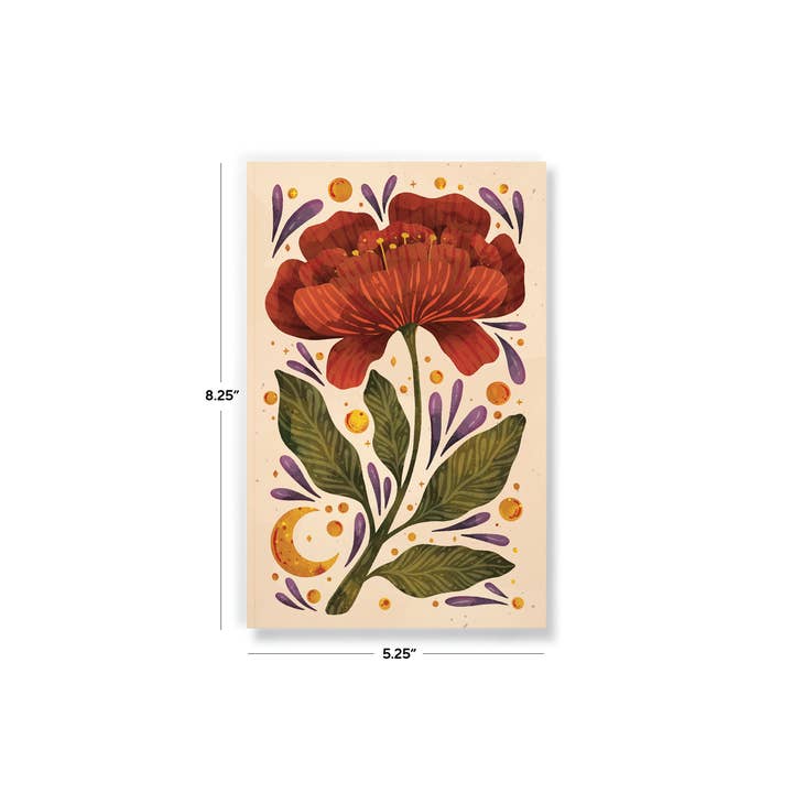 Denik - Vente Cahiers - Carnet de journal Layflat classique Burgundy Bloom4