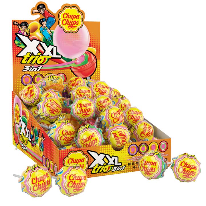Shop The King - Wholesale Lollipop - Chupa Chups XXL Trio Lollipops 48 Per Box