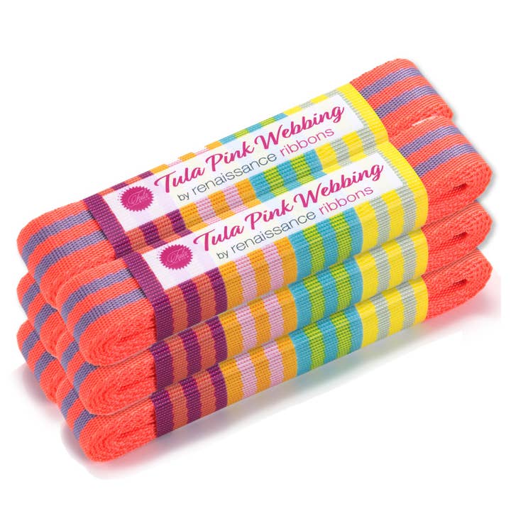 2yd Lavender/Pink - 1" Nylon Webbing - by Tula Pink - PRO 6PK for wholesale by Renaissance Ribbons