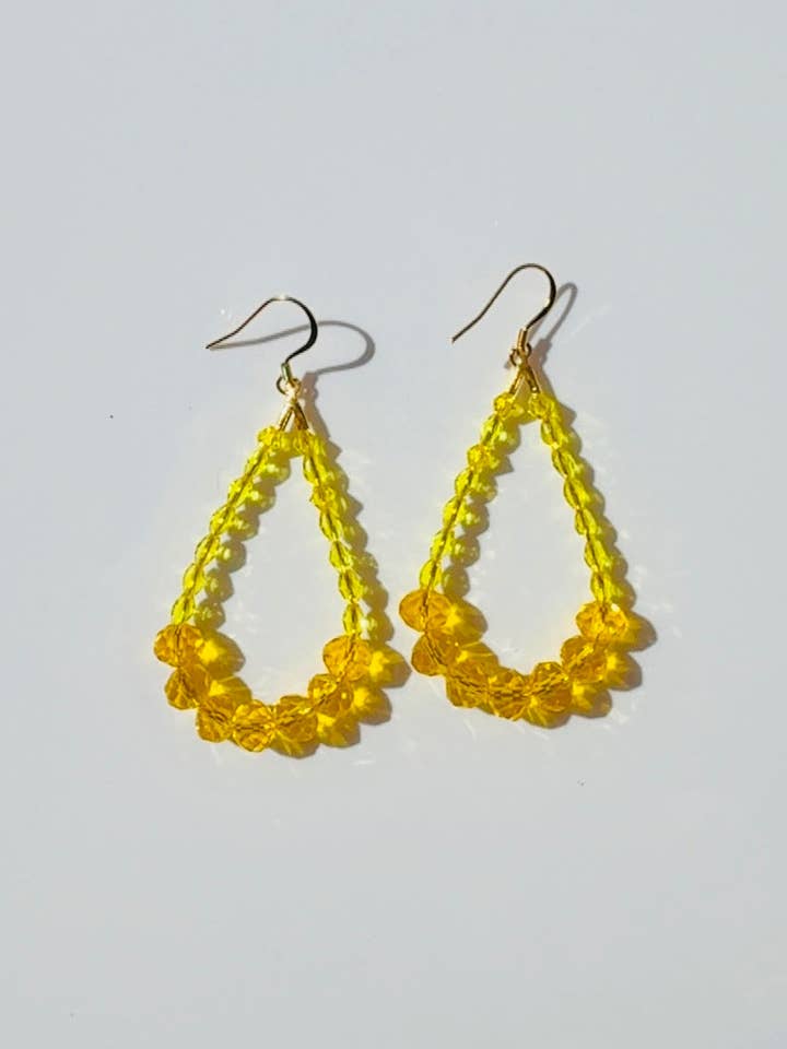 Boucles d'oreilles pendantes en cristal jaune pour la vente par Soderena Designs