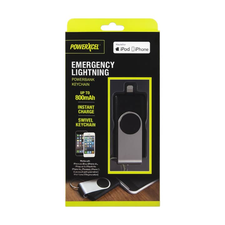 Powerxcel Power Bank Cargador de Emergencia Llavero Lightning EKP para venta al por mayor de Mighty Wireless