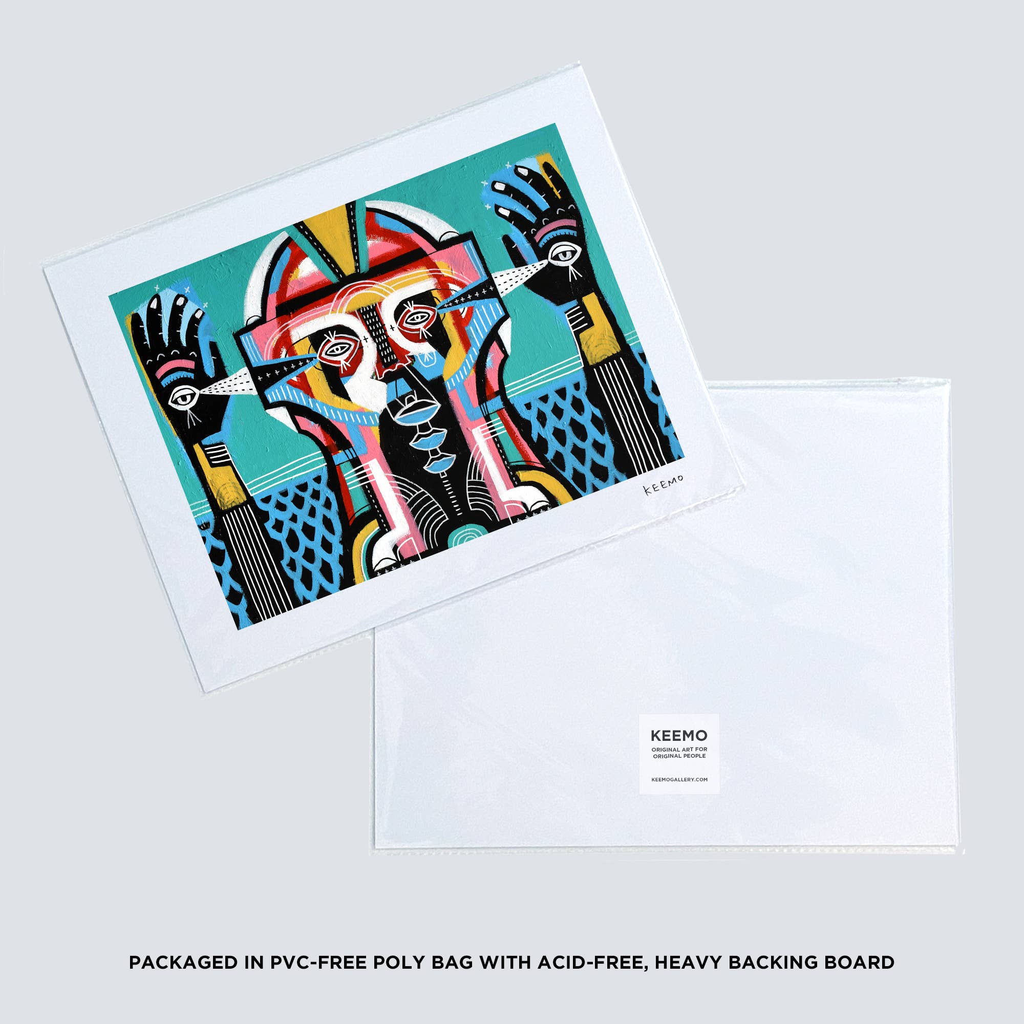 Keemo Gallery - Wholesale Art Print - Colorful Abstract Modern Art Print Blue Decor Unique Signed4