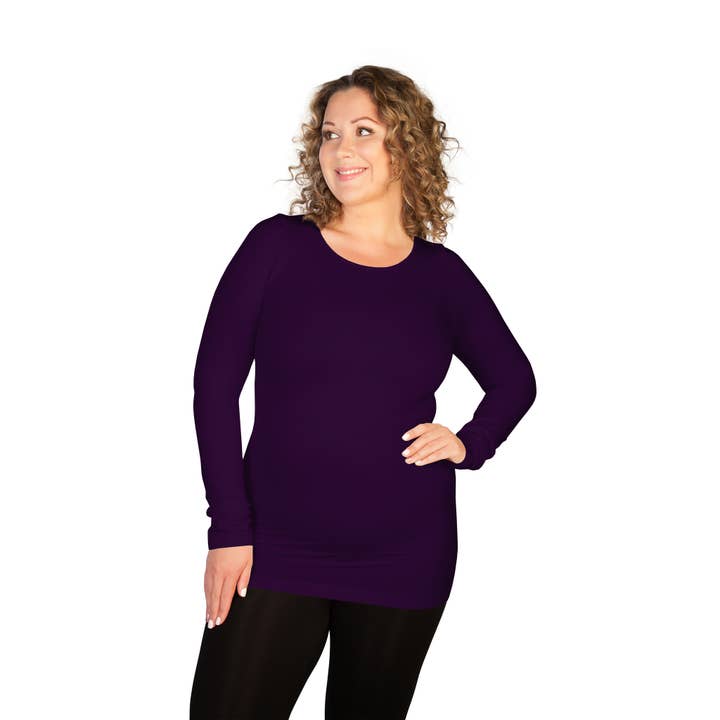Skinnytees - Wholesale T-Shirt - Women's - Plus Long Sleeve Crew Neck4