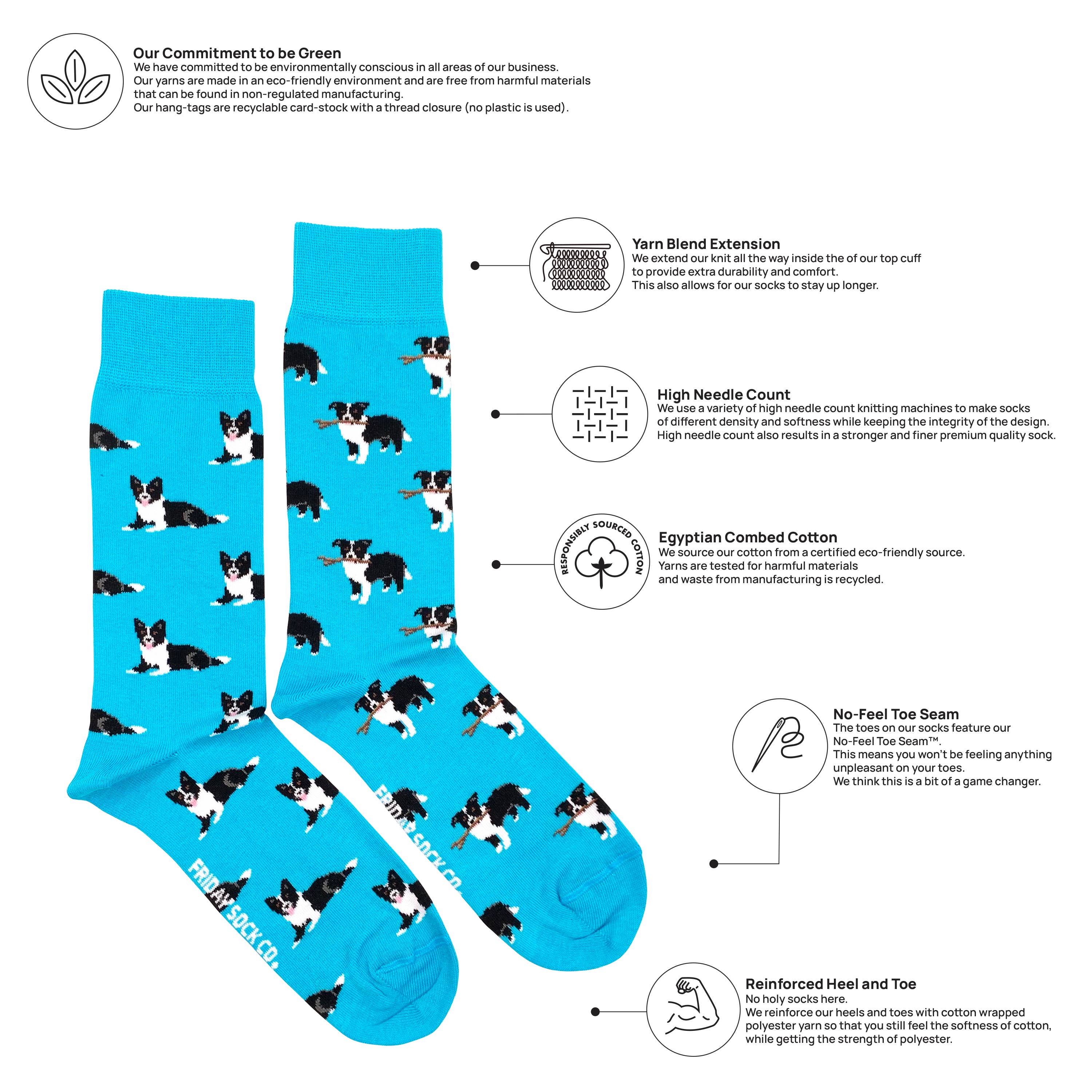 Friday Sock Co. - Wholesale Socks - Men's - Men's Border Collie Mismatched Socks2