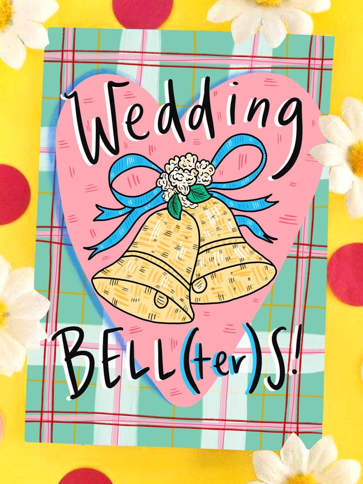 «Wedding BELL (ter) 'S!» Biglietto di matrimonio scozzese - Tie the Knot per la vendita all'ingrosso da parte di Claire Barclay Draws