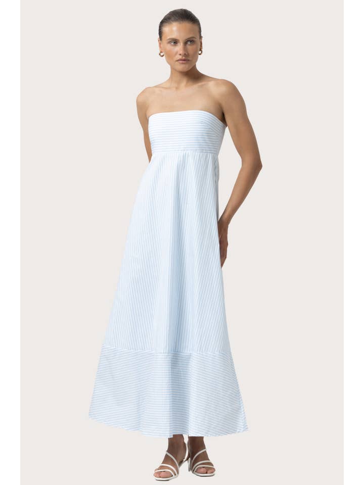 Lusana - Wholesale Dress - Women's - Timothy Poplin Dress Tailor Stripe