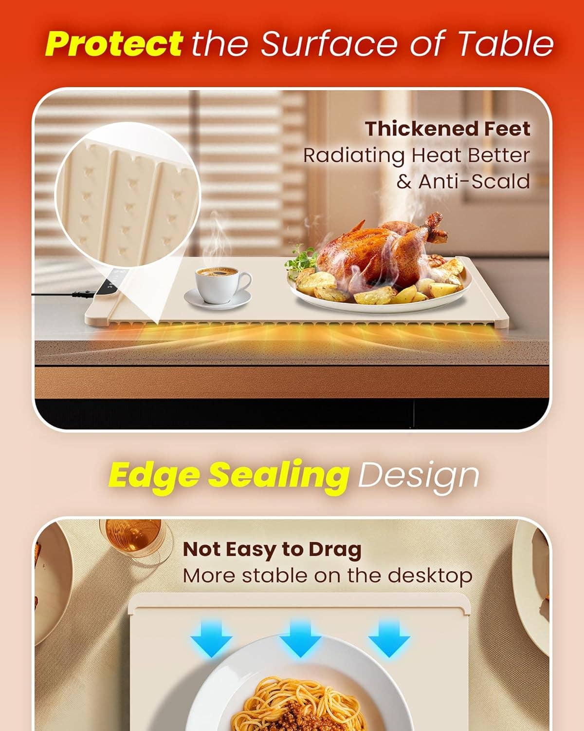 VIGOR - Wholesale Kitchen appliance - Electric Warming Tray with Adjustable Temperature Foldable6