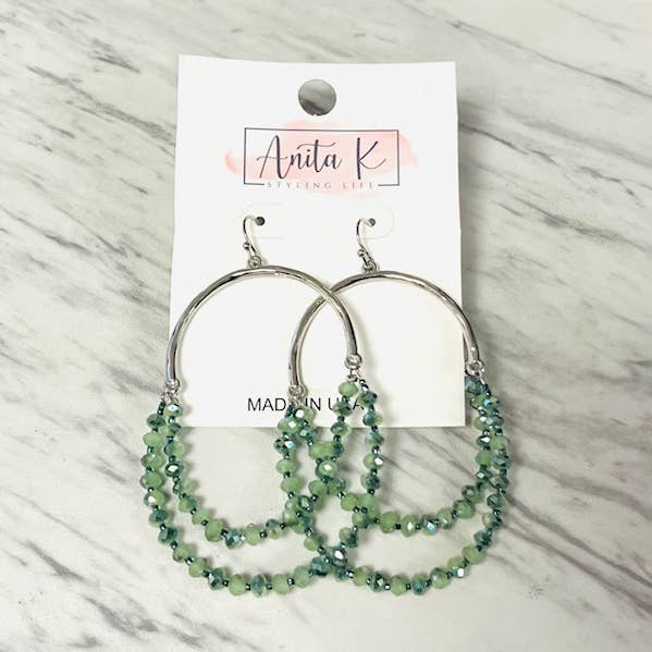 Doppelreihiger Kristall-Creolen-Ohrring für den Großhandel von Anita K By Blushing Pink