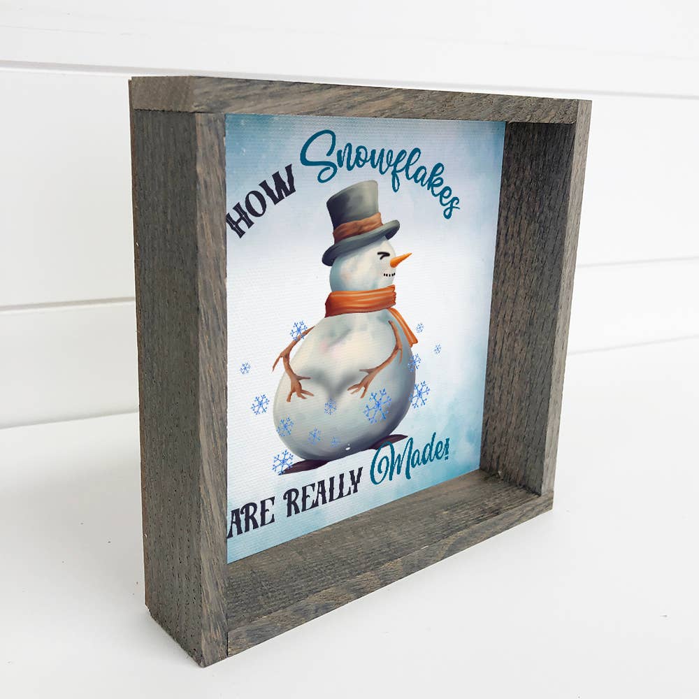 Hangout Home – wholesale Christmas Wall Art – How Snowflakes Are Made - Funny Snowman Canvas Art1
