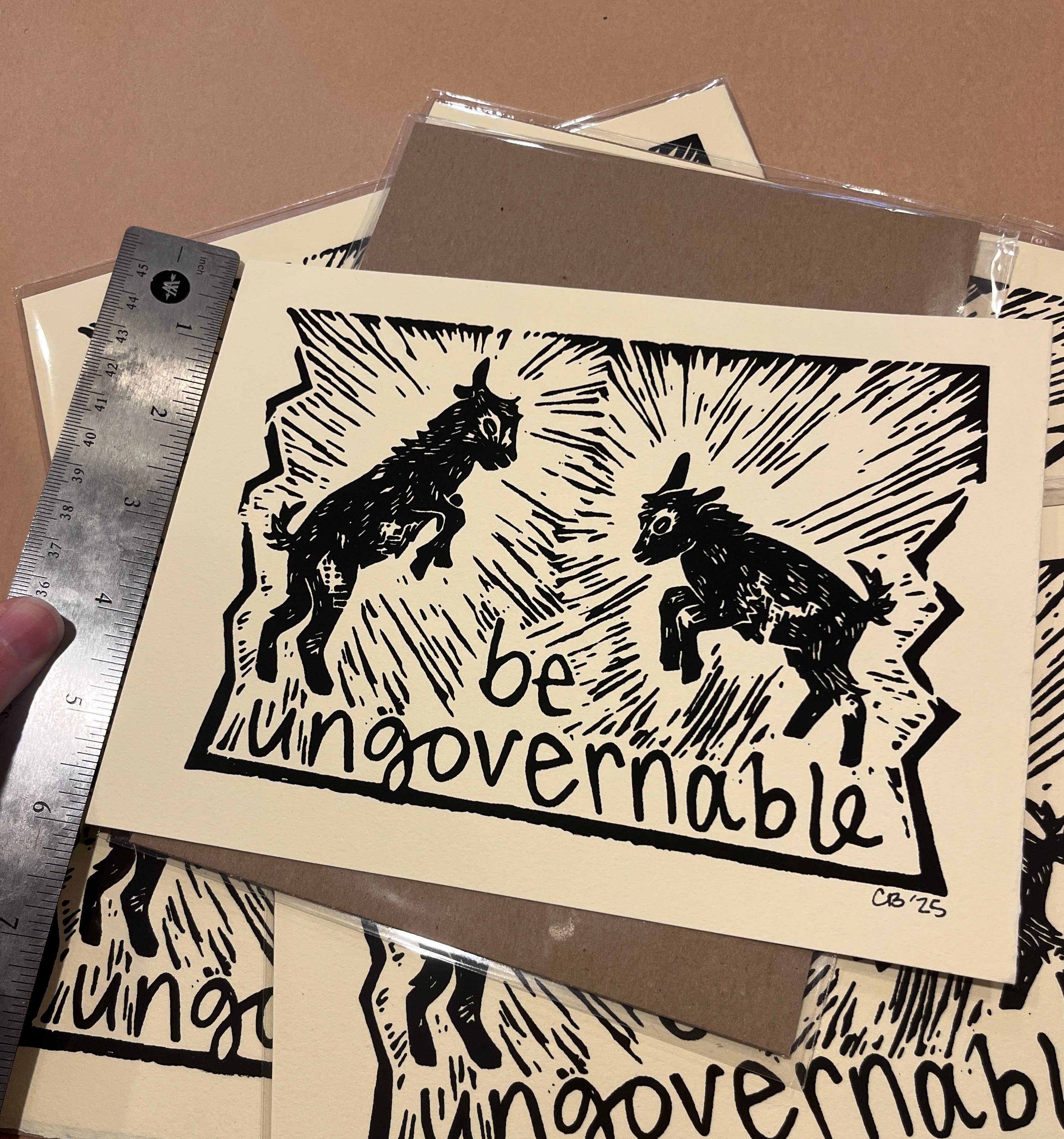 Critter Butts - Wholesale Art Print - Be Ungovernable Print - Screen print on BFK Rives paper7