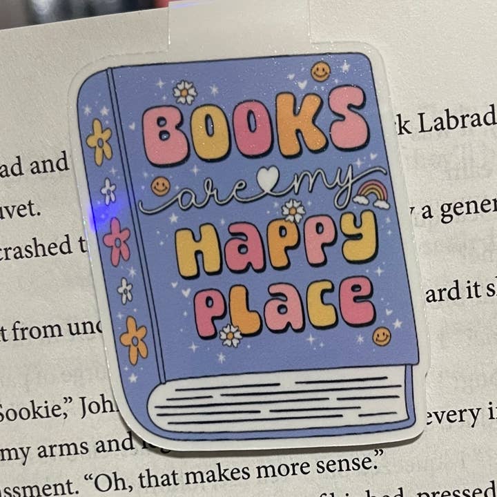 Boeken zijn mijn gelukkige plek Holografische magnetische bladwijzer voor wholesale door bookshopbykendra