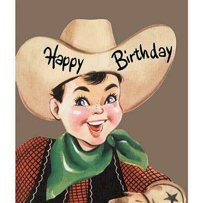 Laughing Elephant - Wholesale Birthday Card - Happy Birthday Cowboy! - Birthday Card