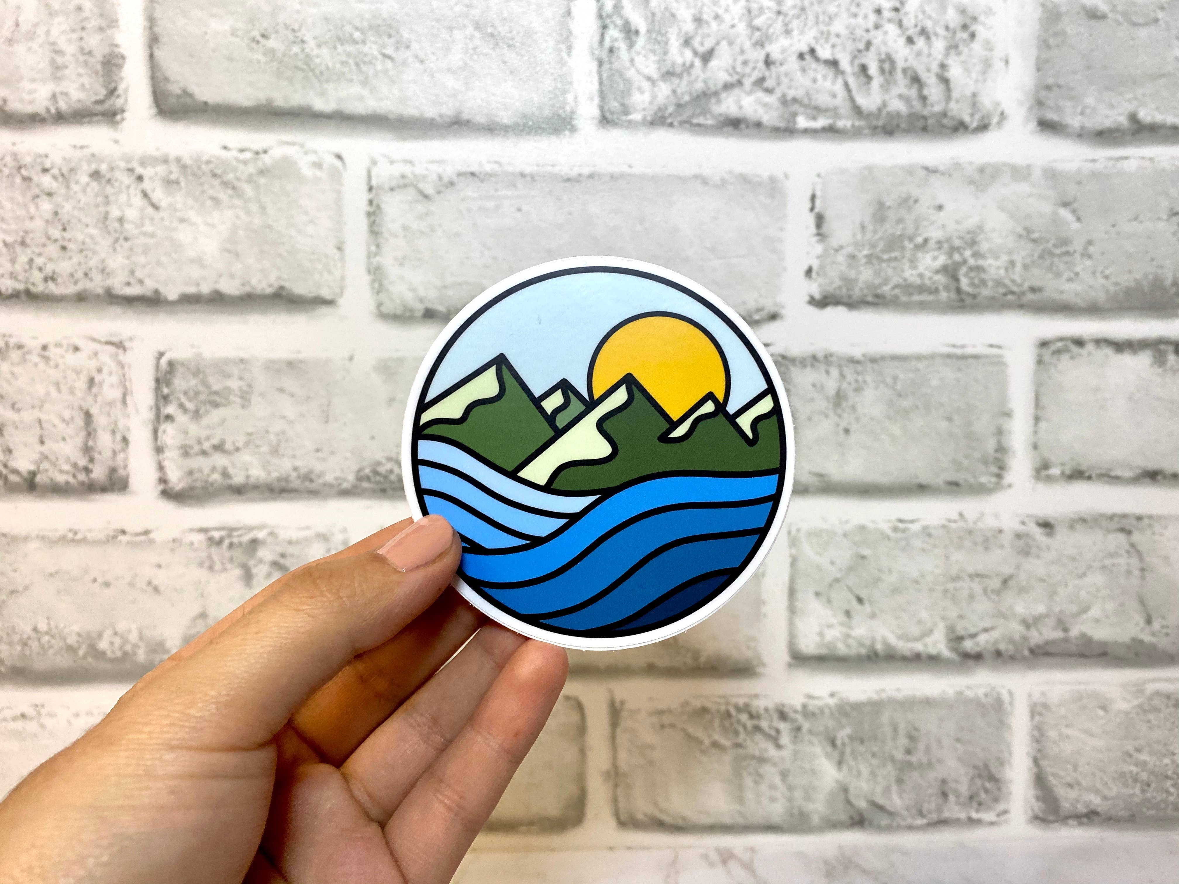 Aspen Designs - Wholesale Sticker - Mountain River Lake Elements Sticker1