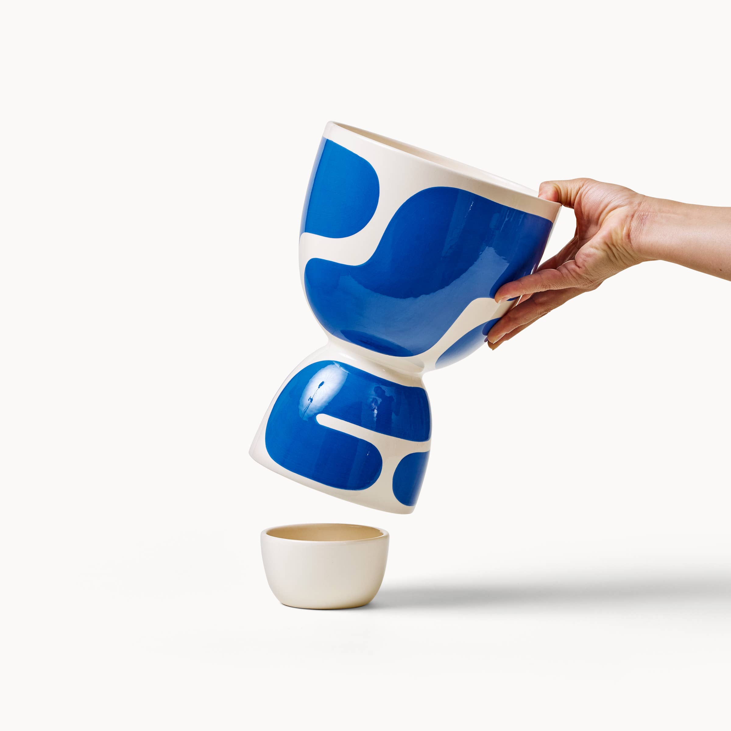 Franca - Vente Pot - Jardinières empilées en blocs de couleur cobalt (brillant)8