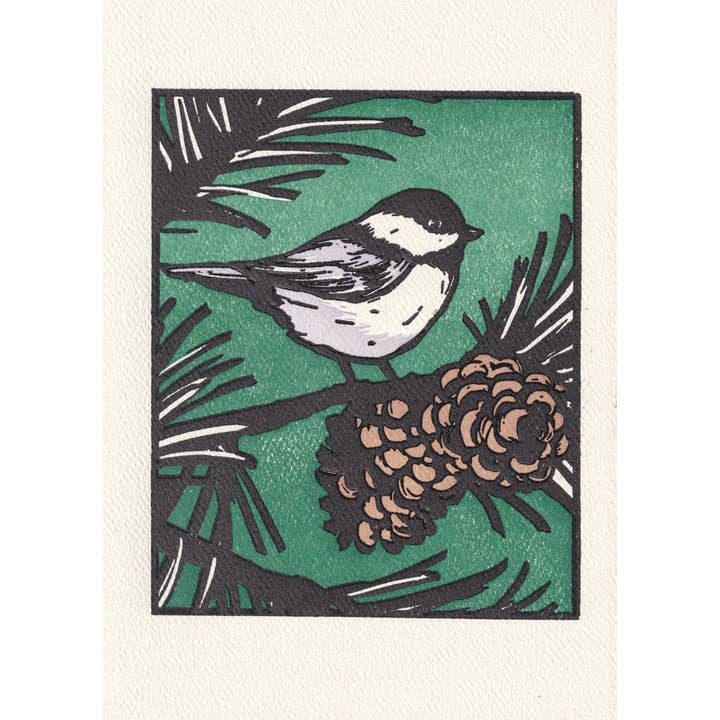Saturn Press - Wholesale Season's Greetings Card - Black Capped