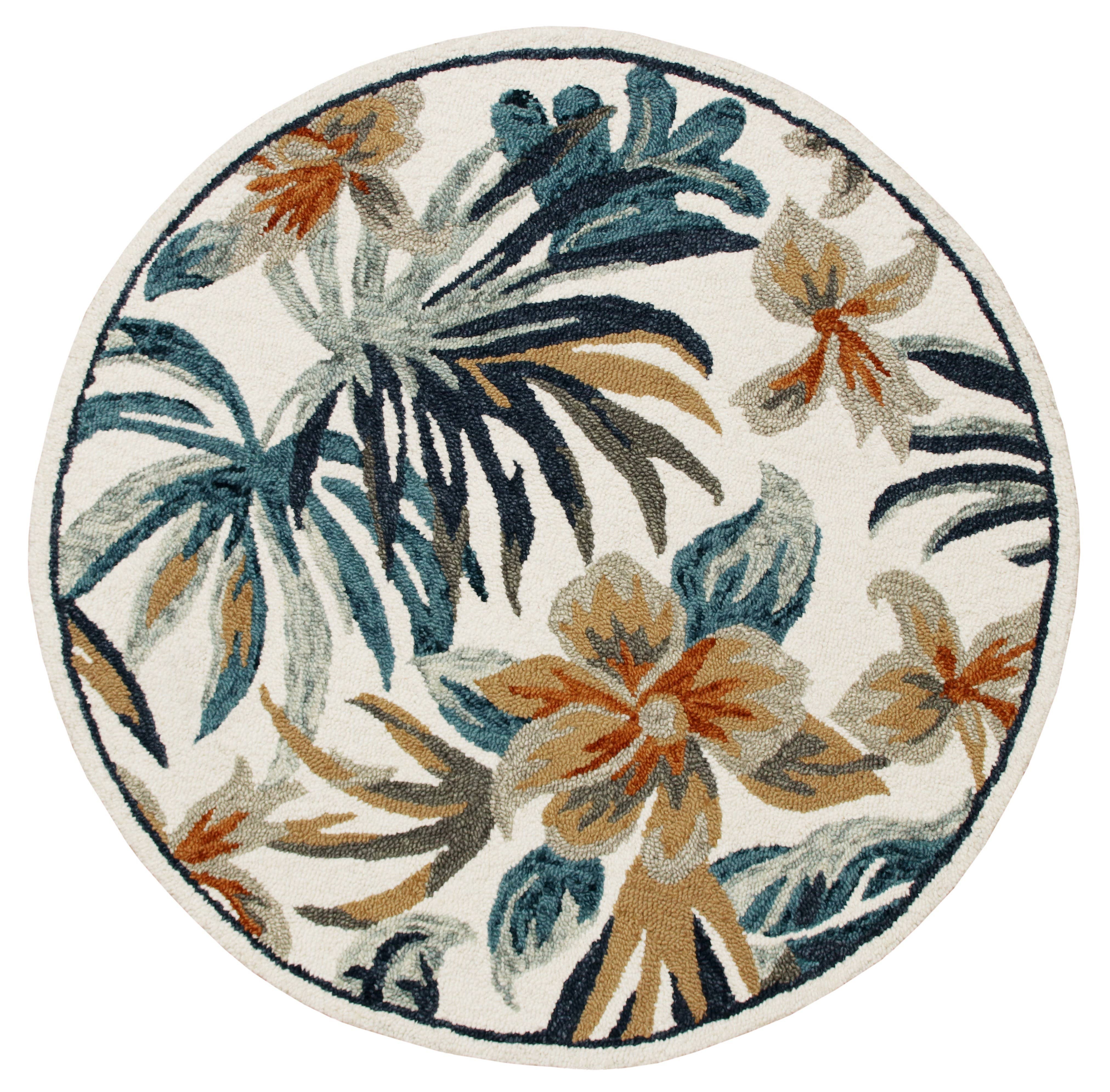LR Home - Wholesale Area Rug - Raelyn Vintage Floral Hand-Tufted Wool Round Indoor Area Rug44