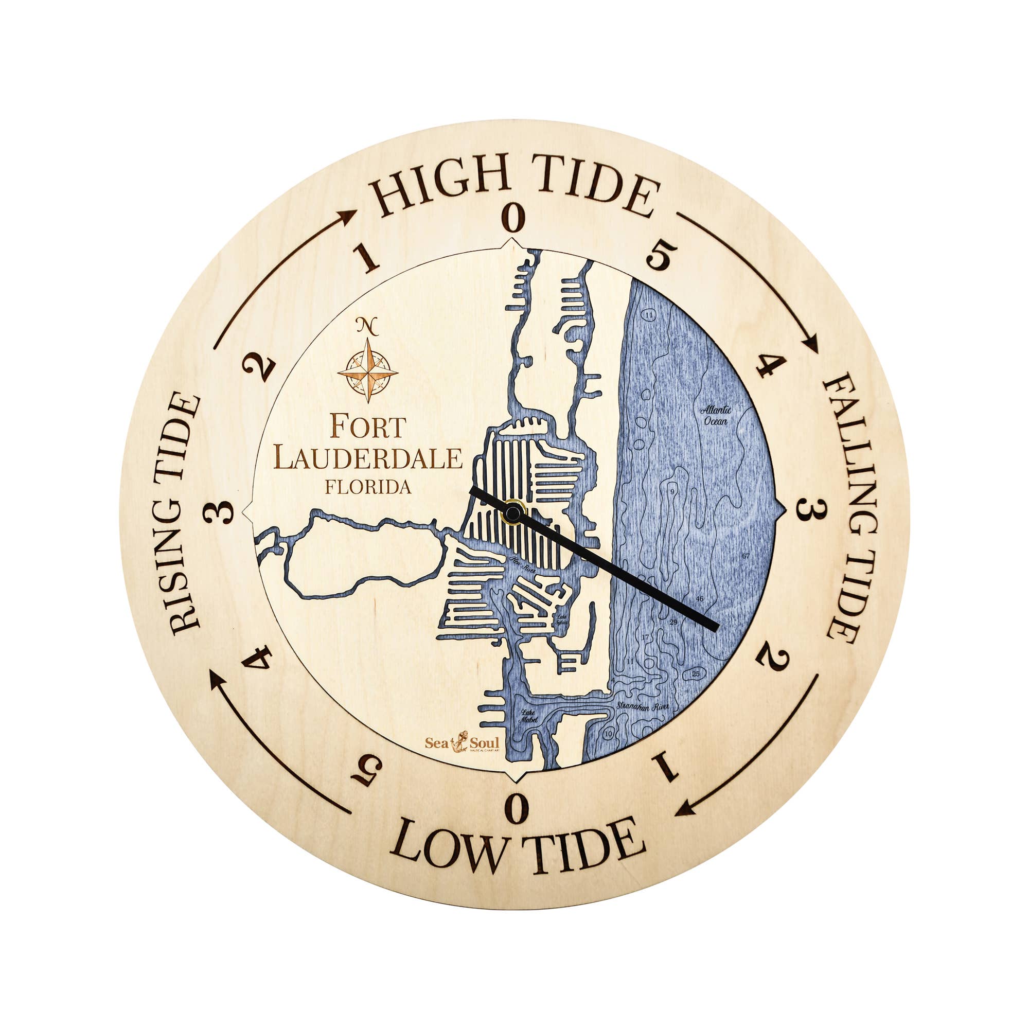 Sea & Soul Nautical Chart Art - Wholesale Wall Clock - Florida East Coast Nautical Chart Tide Clock-Many Locations68