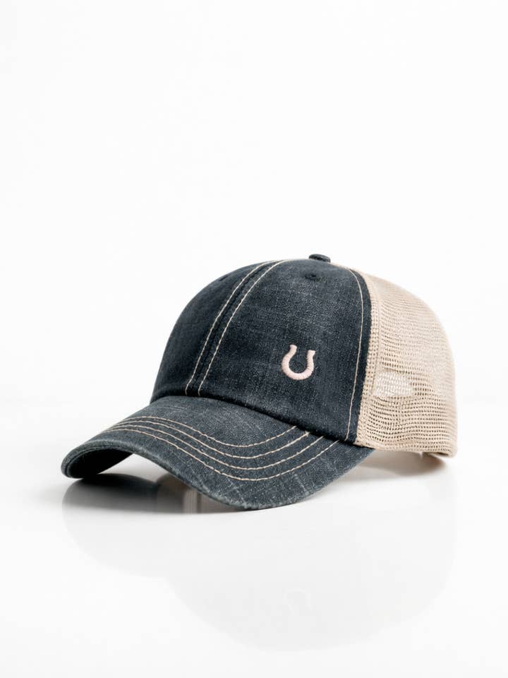 Casquette Trucker en Denim Bleu pour la vente par Bridle Up Hope Shop