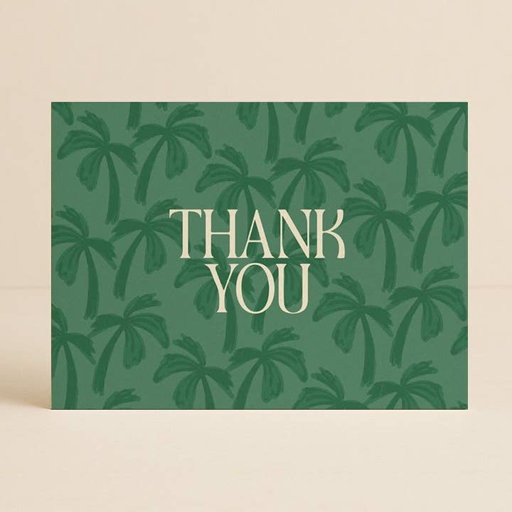 'Danke' Luma Palms Grußkarte für den Großhandel von Daymaker Stationery