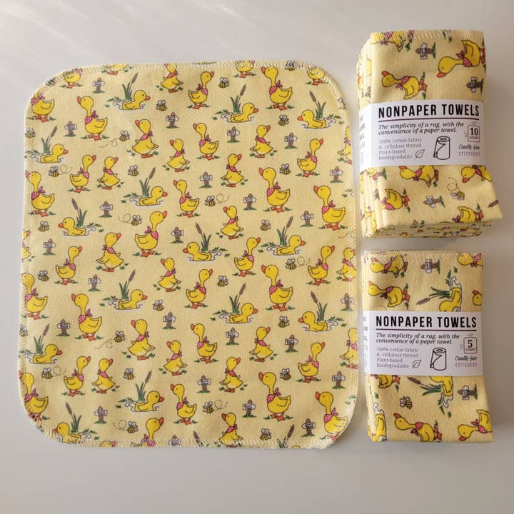 NonPaper Towels - Ducklings and Bees for wholesale by Cruelty-Free Stitchery