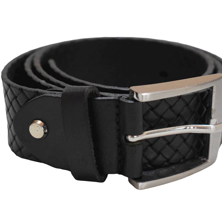 Aiden - Men's Leather black belt for wholesale by Adamonde Bags