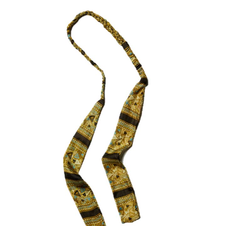 Sewing New Futures, Inc - Wholesale Fashion Headband - Women's - Green Sari Braided-Tie Headband0