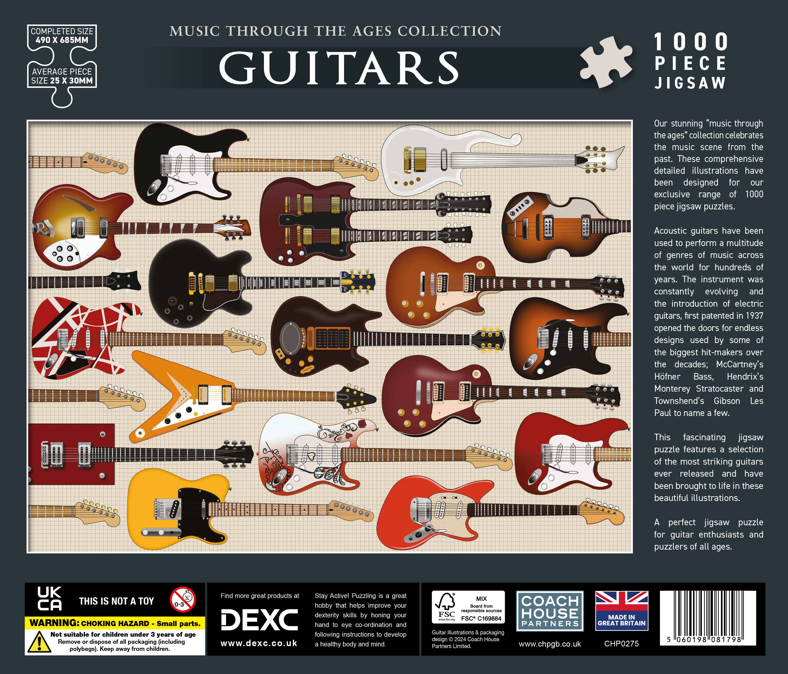 Coach House Partners – wholesale Puzzle – Adult – Guitars 1000 Piece Jigsaw Puzzle1