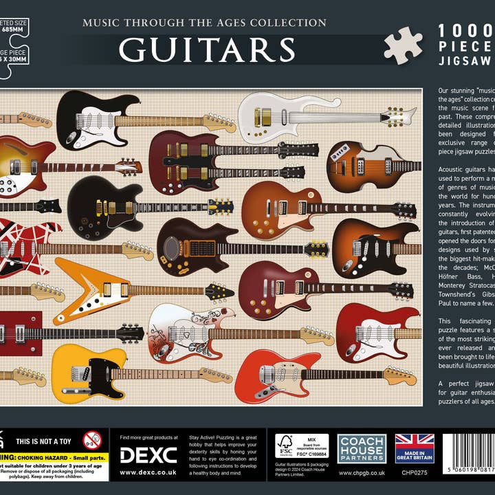 Coach House Partners - Wholesale Puzzle - Adult - Guitars 1000 Piece Jigsaw Puzzle1