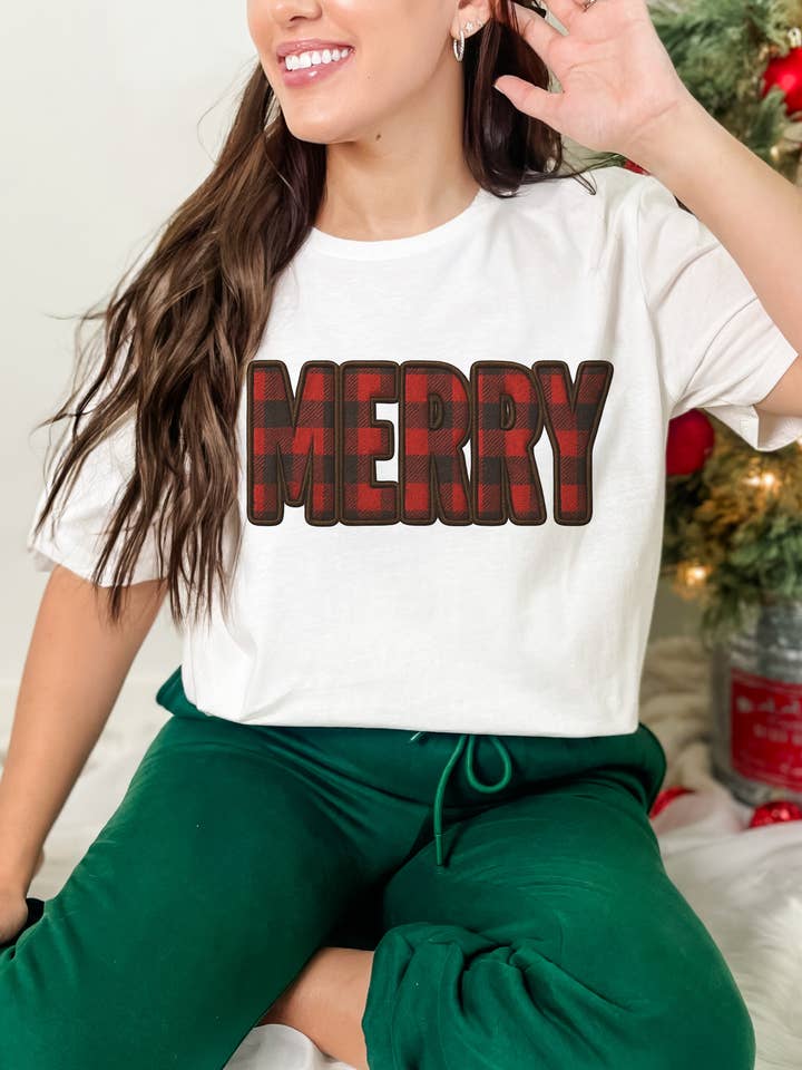 Faux Flannel Stitch Merry for wholesale by The Wild Buck Company