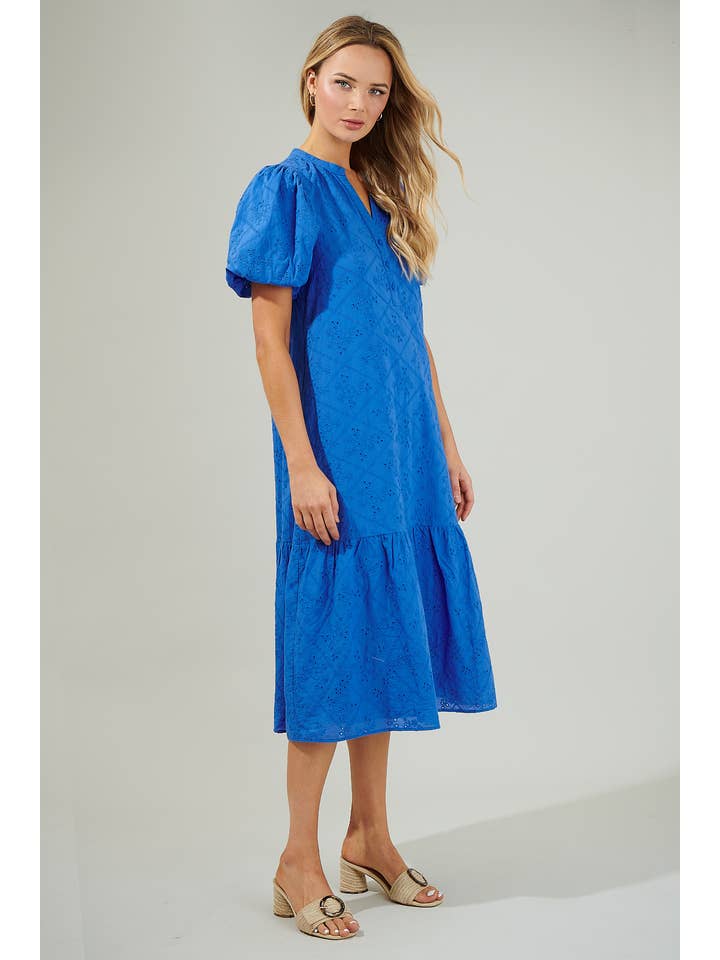 Blue Mar Nova Eyelet Midi Dress for wholesale on Faire