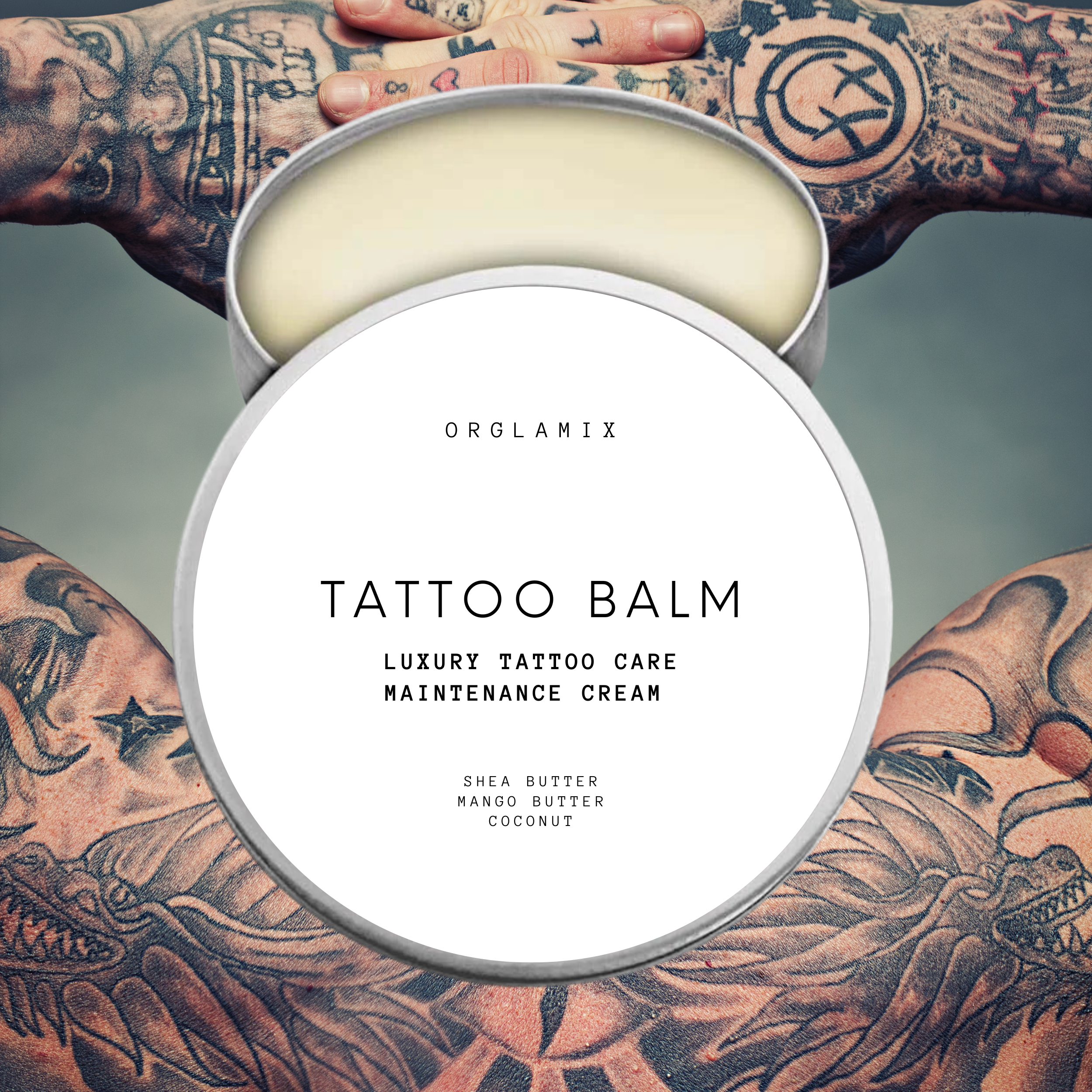 Orglamix - Vente Pommades/soins pour tatouage - Baume pour tatouage | Beurre de luxe, crème réparatrice et entretien3