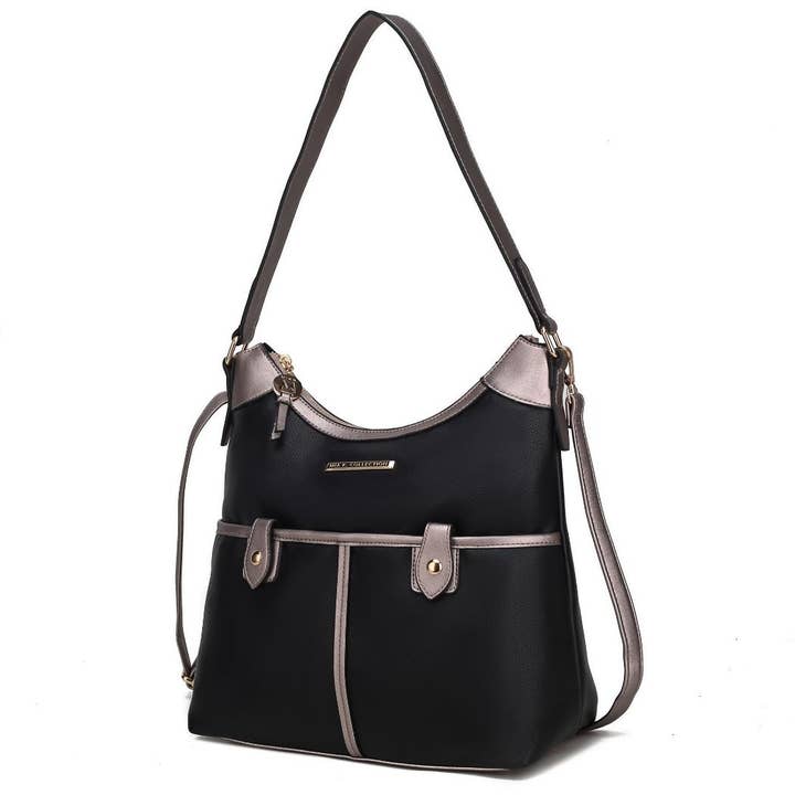 MKF Collection Harper Vegan Color Block Leather Shoulder Bag for wholesale by MKF Collection