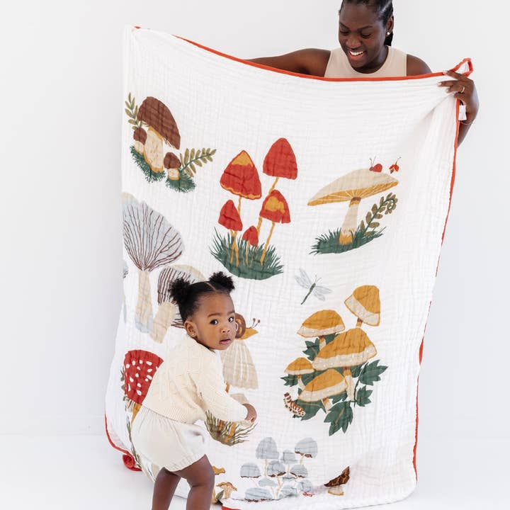 Clementine Kids - Wholesale Throw Blanket - Large Mushroom Throw Blanket0